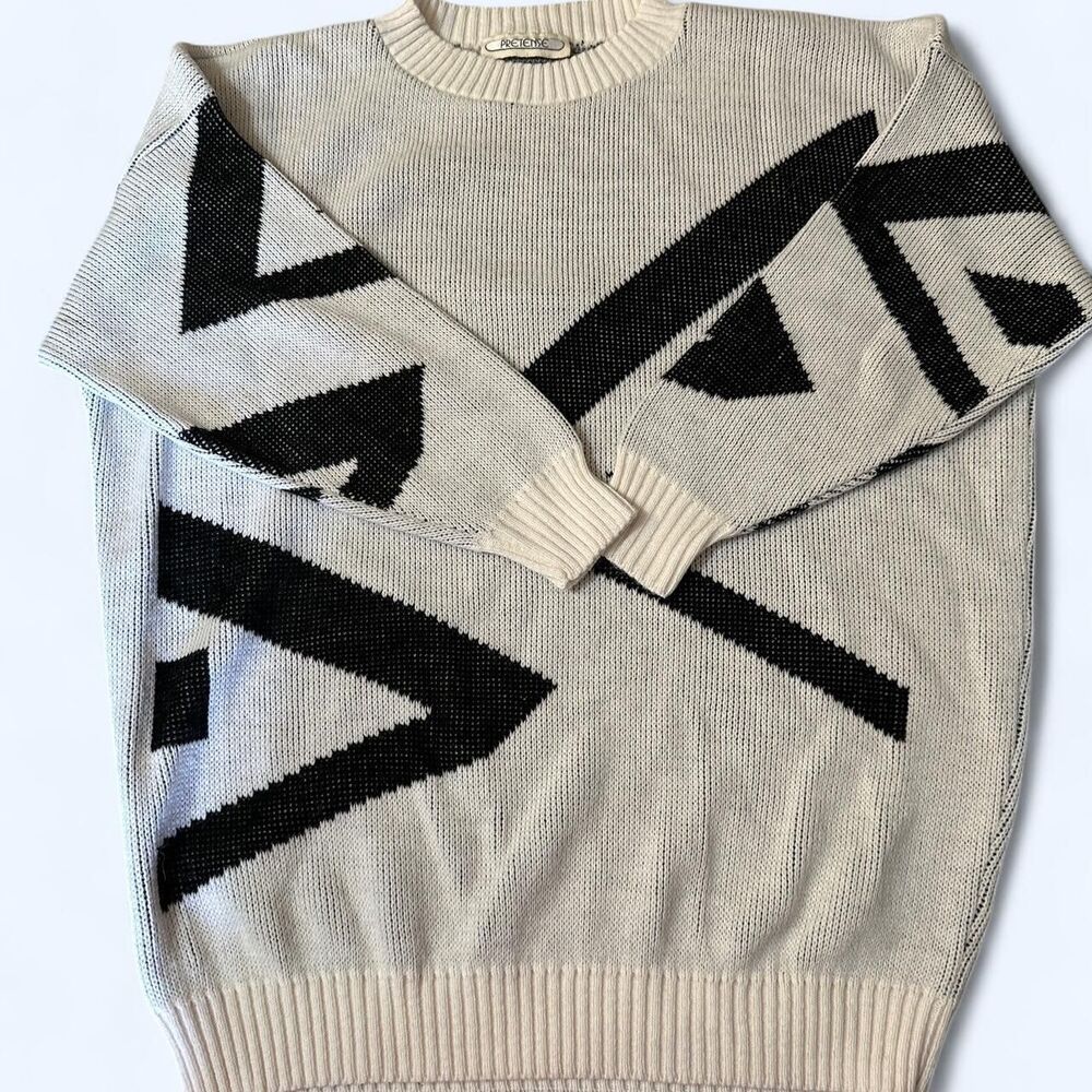 Vintage Abstract Graphic Knit Sweater – PRETENSE - Size L